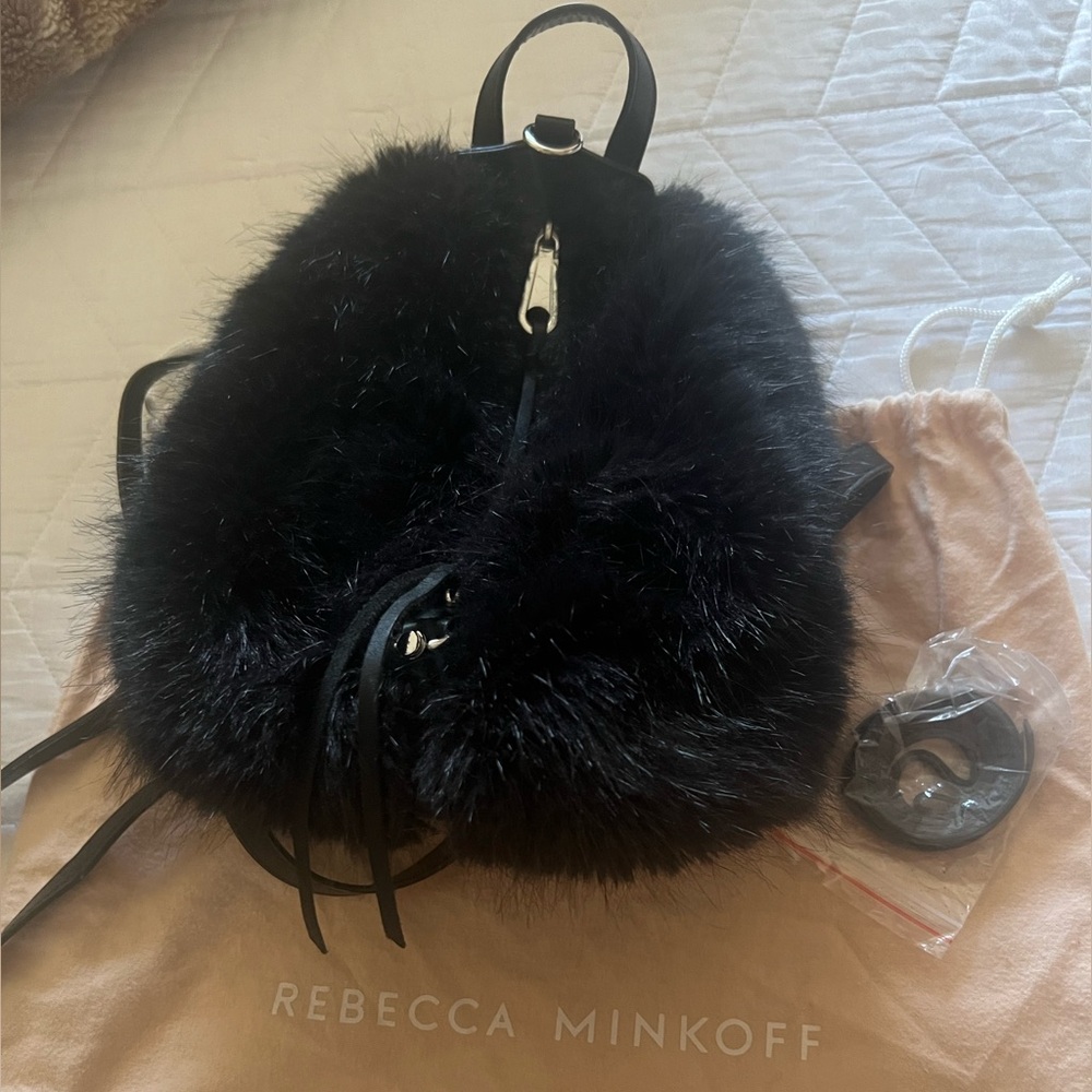 Rebecca minkoff fur backpack